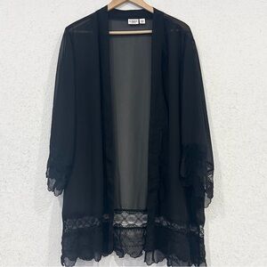 Cato Womens Black Lightweight Plus Size Open Cardigan Size 18/20